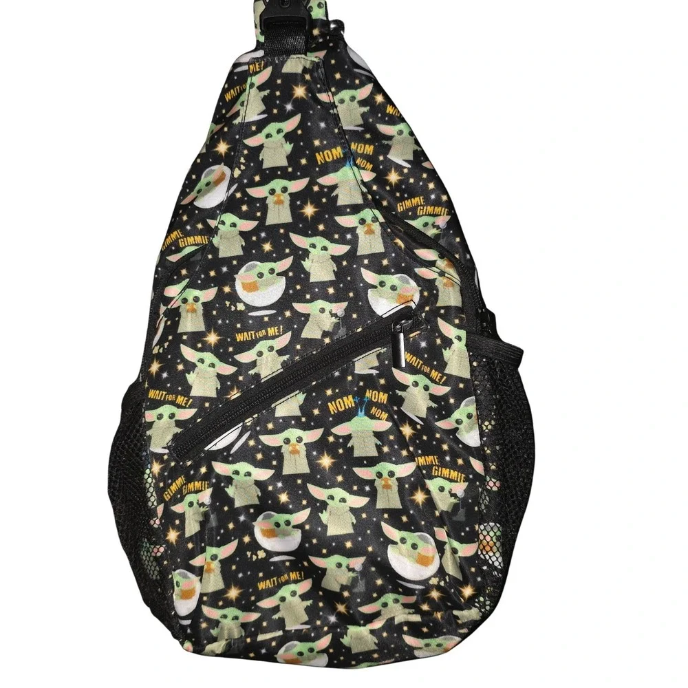Grogu Baby Yoda Crossbody Sling Backpack Star Wars The Mandalorian Unique Custom